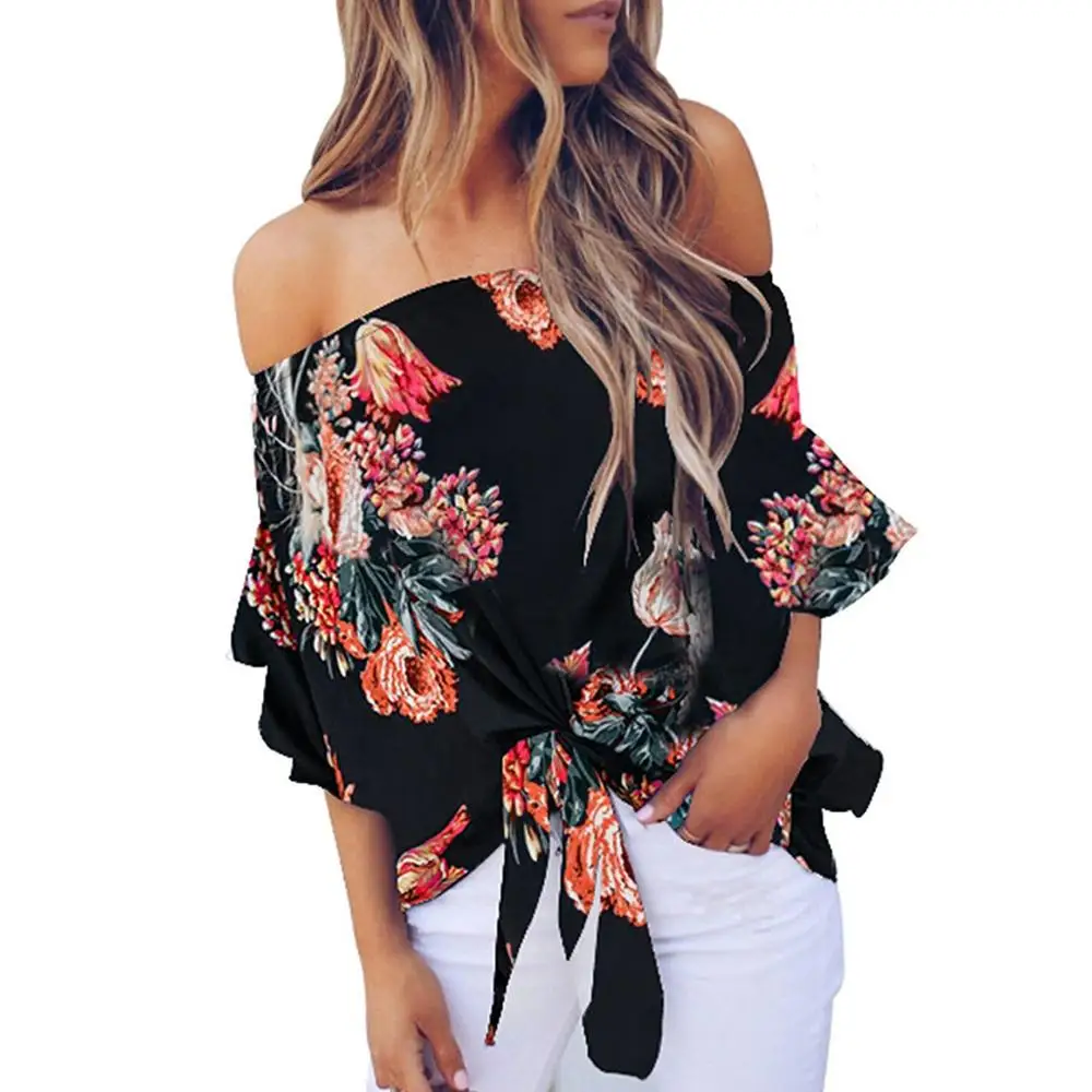 2019 Summer Sexy Blouse Women Floral Printing Off Shoulder Shirt Sleeveless Loose Casual Blouse Ladies Large Size Tops BD
2019 Summer Sexy Blouse Women Floral Printing Off Shoulder Shirt Sleeveless Loose Casual Blouse Ladies Large Size Tops BD