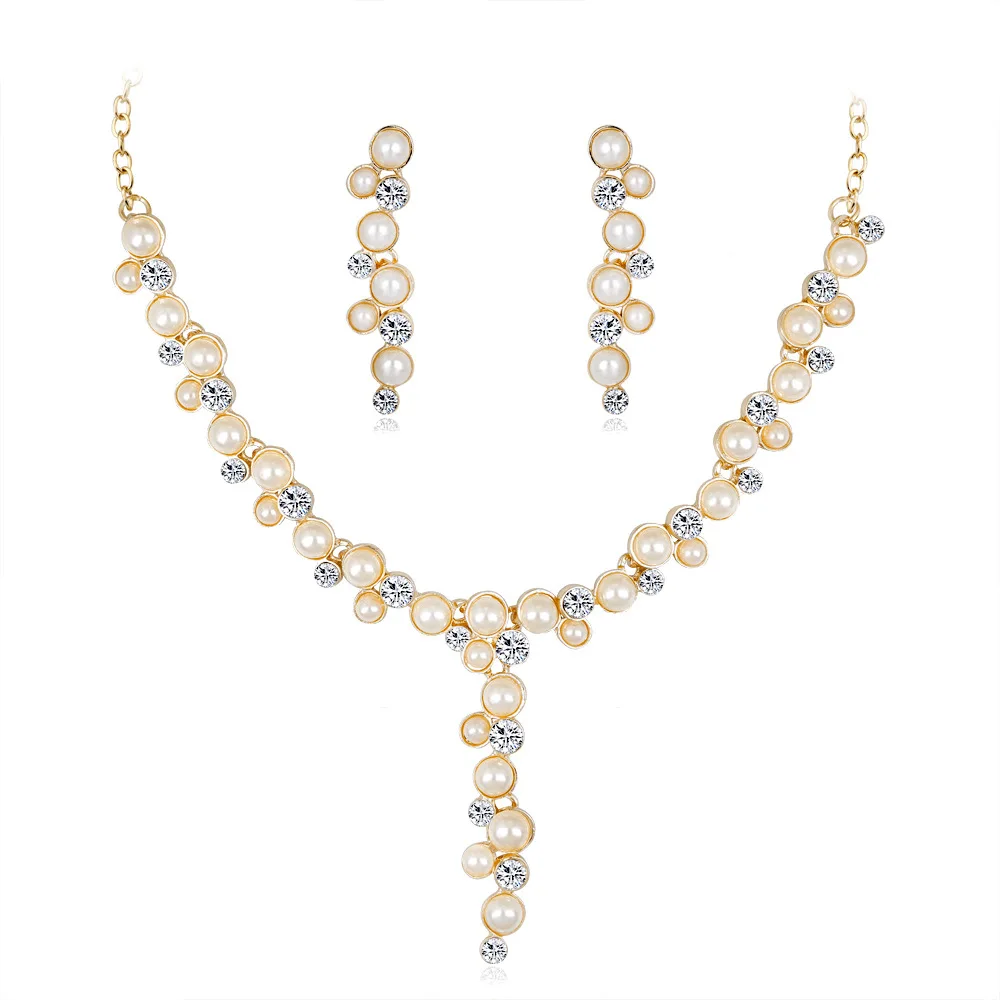 New arrival Imitation Pearl Wedding Necklace Earring Set Bridal Jewelry Set for Women Elegant Party Gifts Bijoux Femme
New arrival Imitation Pearl Wedding Necklace Earring Set Bridal Jewelry Set for Women Elegant Party Gifts Bijoux Femme