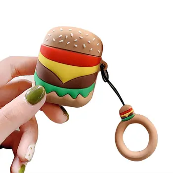 Funny Cartoon Hamburger Shape Earphone Case Silicone Protective Cover for Apple AirPods Accessories with Finger Ring Strap
Funny Cartoon Hamburger Shape Earphone Case Silicone Protective Cover for Apple AirPods Accessories with Finger Ring Strap