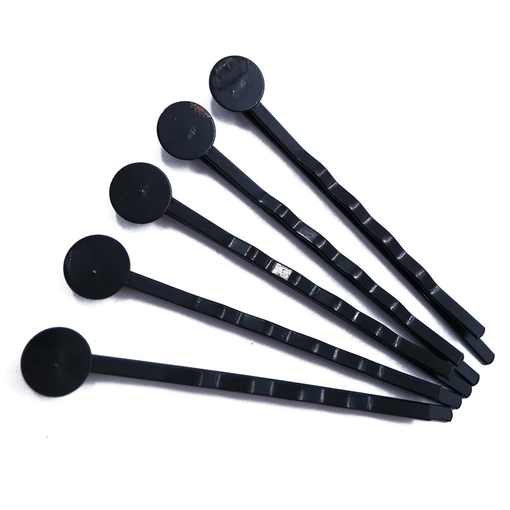 Black 700piece/lot 55mm with 8mm Flat Glue Pad Hairpins Hair Pins Findings Hair accessories for Jewelry Making HPF09
Black 700piece/lot 55mm with 8mm Flat Glue Pad Hairpins Hair Pins Findings Hair accessories for Jewelry Making HPF09