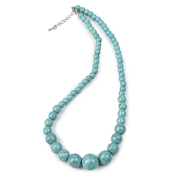 The Mint blue round bead Make STONE necklace with a Black pattern For all occasions
The Mint blue round bead Make STONE necklace with a Black pattern For all occasions