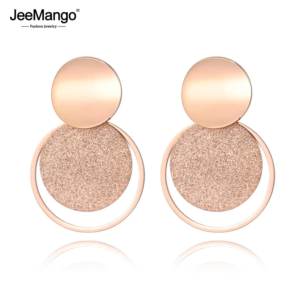 JeeMango Stainless Steel Jewelry Rose Gold Color Frosted Sheet Circle Curved Disc Stud Earrings For Women Christmas Gift JE18446
JeeMango Stainless Steel Jewelry Rose Gold Color Frosted Sheet Circle Curved Disc Stud Earrings For Women Christmas Gift JE18446