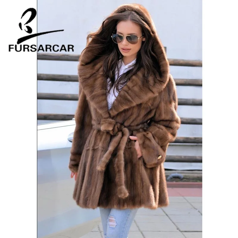 Шуба женская FURSARCAR из натурального меха норки с большим меховым капюшоном, зимняя теплая
Шуба женская FURSARCAR из натурального меха норки с большим меховым капюшоном, зимняя теплая