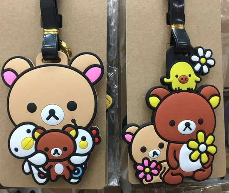 2018 Luggage Cover Travel Accessories Japan Rilakkuma Bear Cartoon Silica Gel Suitcase Id Address Holder Baggage Boarding Tag | Багаж и