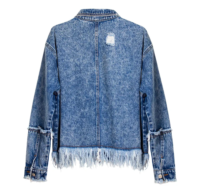 CBUCYI Denim women 2018 new European and American women's loose BF romantic su jacket jacket thin denim jacket (18)