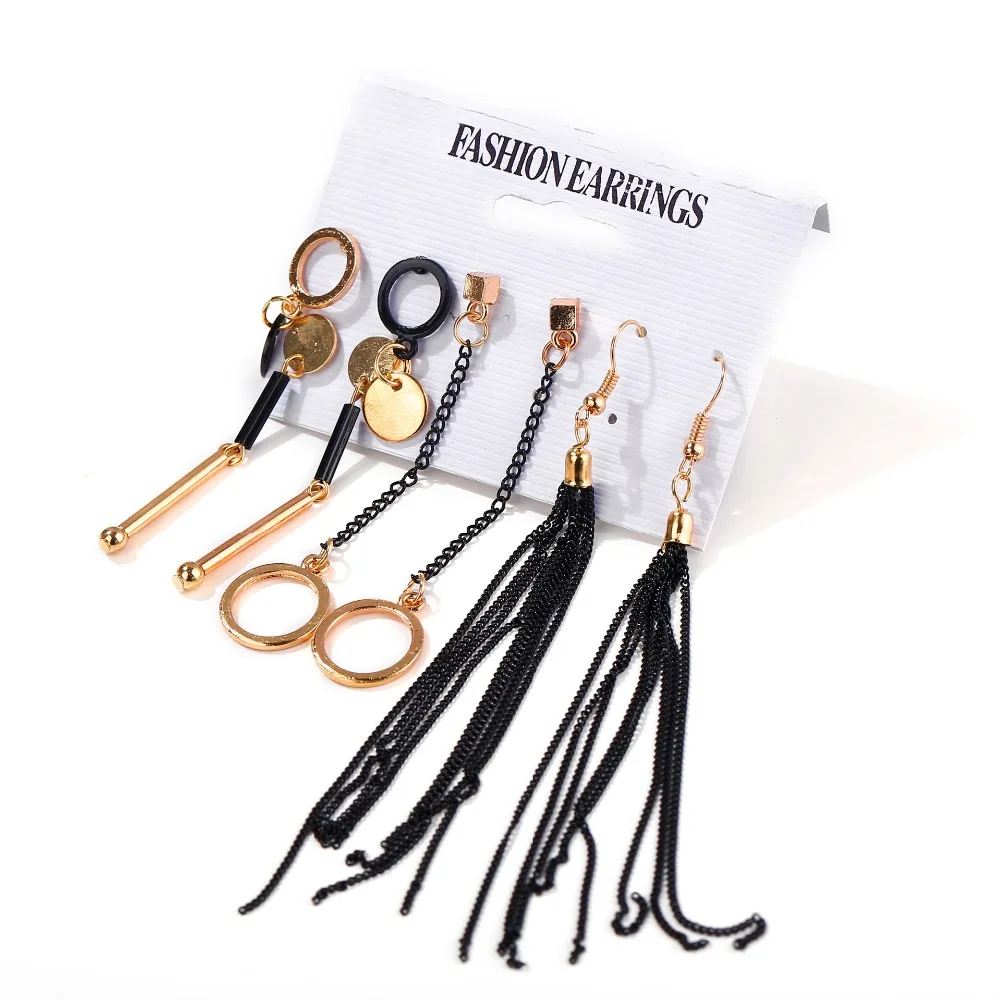 5 Pairs/Set Round Square Geometric Stud Earrings Set for Women Long Chain Tassel Earing Big Circle Studs Bijoux Femme Brincos
5 Pairs/Set Round Square Geometric Stud Earrings Set for Women Long Chain Tassel Earing Big Circle Studs Bijoux Femme Brincos