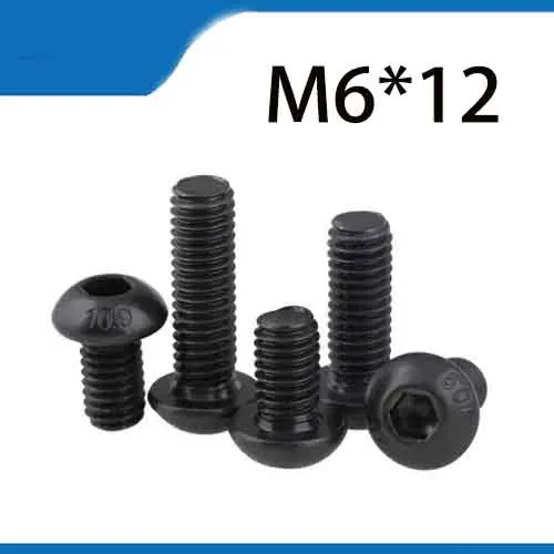 Free Shipping 50pcs M6x12 mm M6*12 mm yuan cup Half round pan head black grade 10.9 carbon Steel Hex Socket Head Cap Screw
Free Shipping 50pcs M6x12 mm M6*12 mm yuan cup Half round pan head black grade 10.9 carbon Steel Hex Socket Head Cap Screw