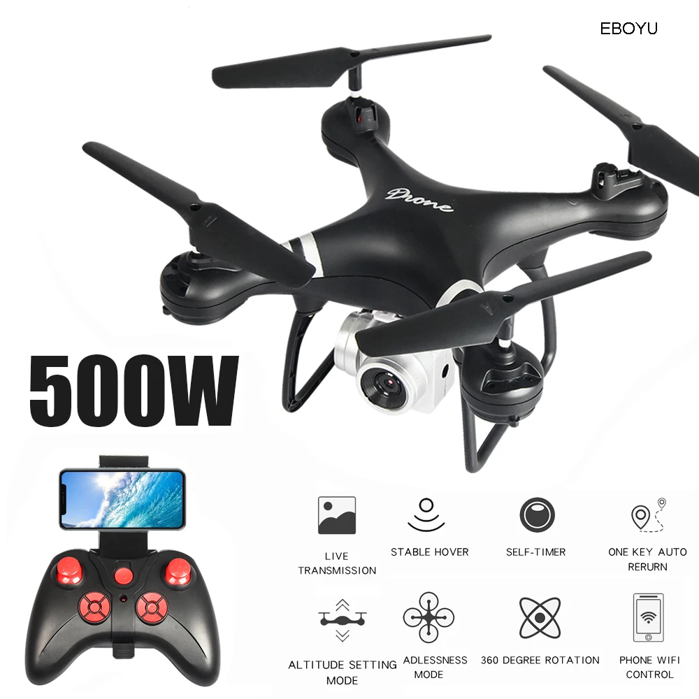 

EBOYU LF608 2.4Ghz RC Drone 1080P Wifi FPV HD Camera Altitude Hold One Key Return/Landing/ Take Off Headless RC Quadcopter Drone