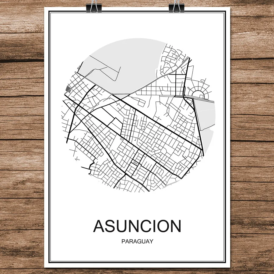 World City Street Map Asuncion Paraguay Print Poster Abstract Coated Paper Bar Pub Living Room Home Decoration Wall Sticker
World City Street Map Asuncion Paraguay Print Poster Abstract Coated Paper Bar Pub Living Room Home Decoration Wall Sticker