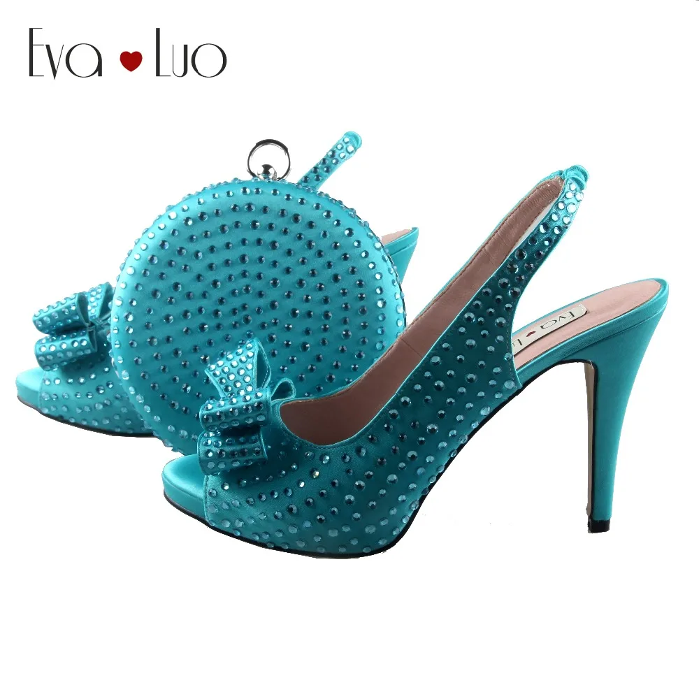 BS892 Custom Handmade Turquoise Crystal Bow African Women Shoes And Bag Set Slingbacks Women Bridal Wedding Shoes Dress Pumps
BS892 Custom Handmade Turquoise Crystal Bow African Women Shoes And Bag Set Slingbacks Women Bridal Wedding Shoes Dress Pumps