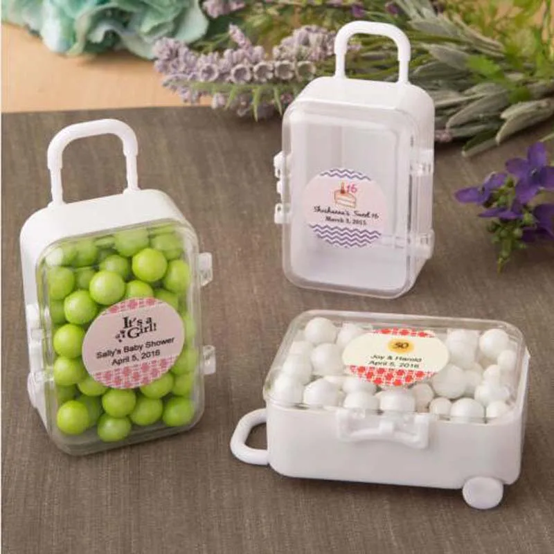20PCS/Lot Acrylic Clear Mini Rolling Travel Suitcase Candy Box Baby Shower Gift Box Wedding Favors Birthday Party Decoration
20PCS/Lot Acrylic Clear Mini Rolling Travel Suitcase Candy Box Baby Shower Gift Box Wedding Favors Birthday Party Decoration