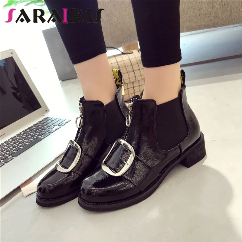 SARAIRIS 2019 Autumn Hot Sale Brand Patent Pu Women Platform Ankle Boots Zipper Bukle Decoration Med Wide Heels Shoes Woman
SARAIRIS 2019 Autumn Hot Sale Brand Patent Pu Women Platform Ankle Boots Zipper Bukle Decoration Med Wide Heels Shoes Woman