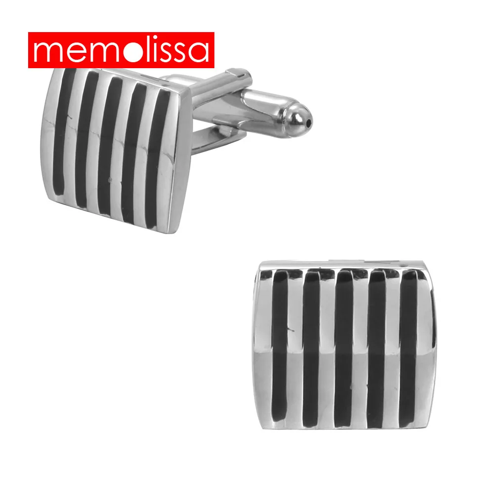 MeMolissa 1pair Black Enamel Cufflinks For Men Jewelry High Quality Hot Sale Classic Stripe Square Men CuffLinks
MeMolissa 1pair Black Enamel Cufflinks For Men Jewelry High Quality Hot Sale Classic Stripe Square Men CuffLinks