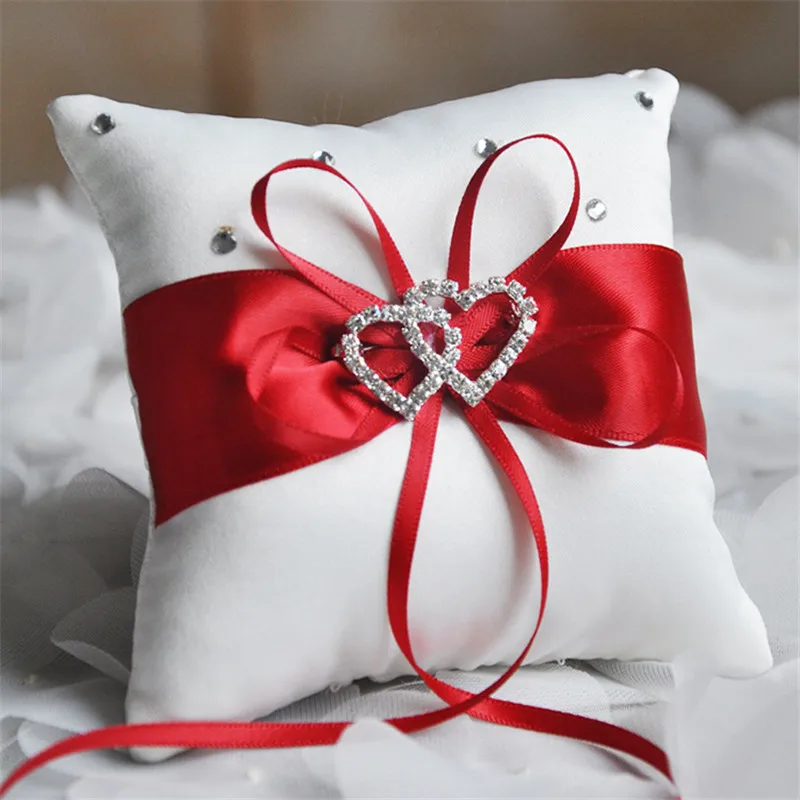 10X10cm Wedding Ring Pillow Double Heart Satin Bridal Ring Pillows Diamond Wedding Gifts Decor Multicolor C1
10X10cm Wedding Ring Pillow Double Heart Satin Bridal Ring Pillows Diamond Wedding Gifts Decor Multicolor C1