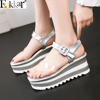 Eokkar 2019 Women Wedges Platform Pumps Sandals Open Toe Transparent Buckle Strap High Heels Flip Flops Casual Shoes Size 34-49
Eokkar 2019 Women Wedges Platform Pumps Sandals Open Toe Transparent Buckle Strap High Heels Flip Flops Casual Shoes Size 34-49
