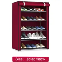 Non-woven Fabric Storage Shoe Rack Hallway Cabinet Organizer Holder 4/5/6 Layers Assemble Shoes Shelf DIY Home Furniture image