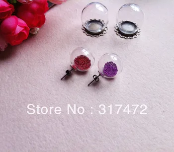 Freeshipping!!! 18*5mm Glass Ball Vial with antique bronze Earring Stud DIY Glass Bubble Stud Earrings
Freeshipping!!! 18*5mm Glass Ball Vial with antique bronze Earring Stud DIY Glass Bubble Stud Earrings