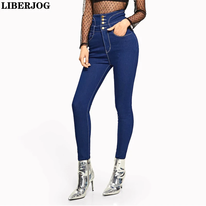 LIBERJOG Women Blue Jeans High Waist Elastic Row Buckle Back Band Lace Up Denim Pencil Pants Female Plus Size Spring Autumn
LIBERJOG Women Blue Jeans High Waist Elastic Row Buckle Back Band Lace Up Denim Pencil Pants Female Plus Size Spring Autumn