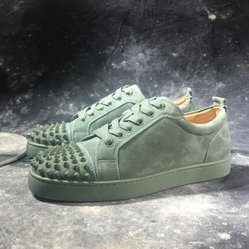 Fashion Green Suede Leather Mens Sneakers Sexy Rivets Low top Lace Up Flats Street Style Party Dress Shoes Man zapatos de mujer
Fashion Green Suede Leather Mens Sneakers Sexy Rivets Low top Lace Up Flats Street Style Party Dress Shoes Man zapatos de mujer