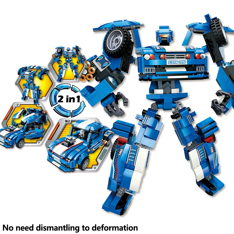 823pcs 2in1 City Transformation Robot Wild Horse Car Model City Building Blocks Educational toys for children
823pcs 2in1 City Transformation Robot Wild Horse Car Model City Building Blocks Educational toys for children