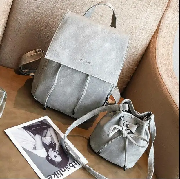 Simple retro backpack 2018pu leather large-capacity student leisure travel shoulder bag female combo
Simple retro backpack 2018pu leather large-capacity student leisure travel shoulder bag female combo