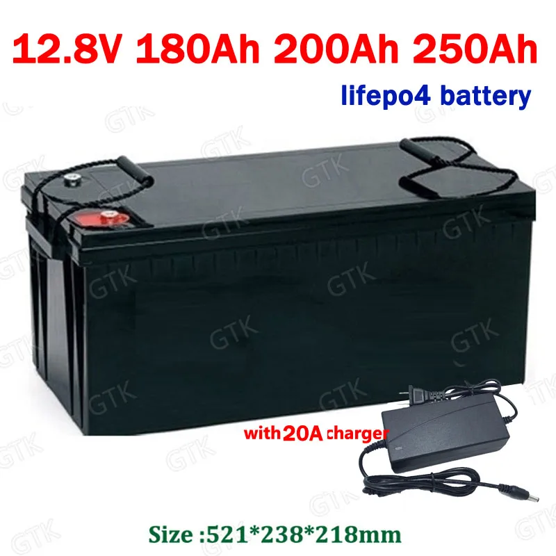 GTK Waterproof Lifepo4 12V 12.8V 200AH 250Ah 220Ah 180Ah lithium battery for boat solar energy backup power RV +20A Charger
GTK Waterproof Lifepo4 12V 12.8V 200AH 250Ah 220Ah 180Ah lithium battery for boat solar energy backup power RV +20A Charger