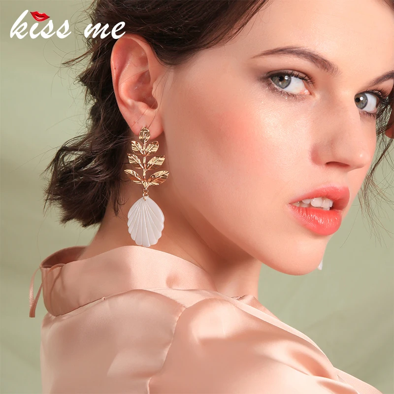 kissme Seaside Style Branch leaf Iron Sheets White Shell Drop Earrings For Women Gold Color Dangle Earrings Fashion Accessories
kissme Seaside Style Branch leaf Iron Sheets White Shell Drop Earrings For Women Gold Color Dangle Earrings Fashion Accessories