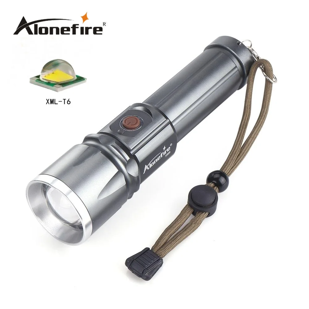 

AloneFire X900 CREE XM-L T6 Hard Light LED Zoom led Torch Zaklamp Zoom USB Rescue Tactical Flashlight for 18650 or 26650 battery