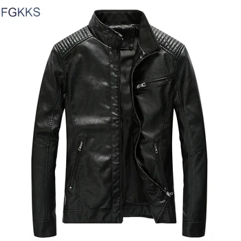 FGKKS Quality Brand Men Leather Jacket 2020 Autumn Winter Men's Stand Collar Leather Jacket PU Coats Male Thick Leather Jackets
FGKKS Quality Brand Men Leather Jacket 2020 Autumn Winter Men's Stand Collar Leather Jacket PU Coats Male Thick Leather Jackets