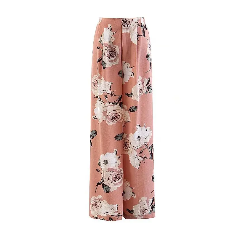 Jiajia 40-9256 European and American Fashion Pink wind printing fork wide leg pants
Jiajia 40-9256 European and American Fashion Pink wind printing fork wide leg pants