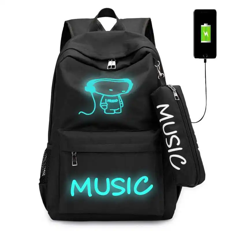 2pcs/set USB Charging Women Luminous Backpacks Music Printing Pupils School Bags for Girls Boy Bookbag female Travel Bag mochila
2pcs/set USB Charging Women Luminous Backpacks Music Printing Pupils School Bags for Girls Boy Bookbag female Travel Bag mochila