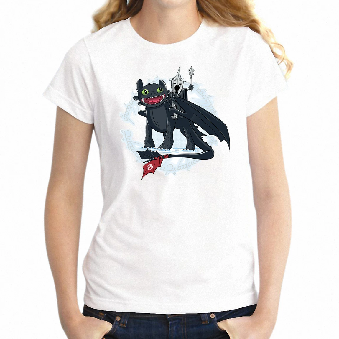 Women's T Shirt Lord of The Rings The Witch King of Berk Toothless Artsy Artwork Printed Girl's Tee
Women's T Shirt Lord of The Rings The Witch King of Berk Toothless Artsy Artwork Printed Girl's Tee