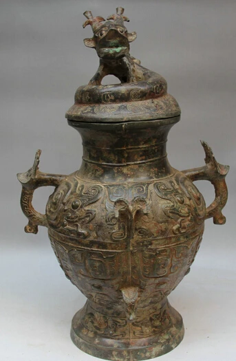 JP S0524 20" Ancient Chinese Dynasty Bronze Beast handle water vessel jar pot jug kettle
JP S0524 20" Ancient Chinese Dynasty Bronze Beast handle water vessel jar pot jug kettle