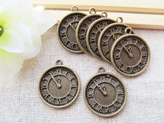 60pcs Vintage Antique bronze Round Flat Clock Time Pendant Charm/Finding,with Alphanumeric Indicator ,DIY Jewelry Accessory
60pcs Vintage Antique bronze Round Flat Clock Time Pendant Charm/Finding,with Alphanumeric Indicator ,DIY Jewelry Accessory