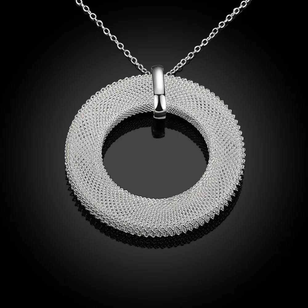 Factory price Free Shipping women Silver Pendants Necklaces Fashion Silver Jewelry Grid Round Pendant Necklace
Factory price Free Shipping women Silver Pendants Necklaces Fashion Silver Jewelry Grid Round Pendant Necklace