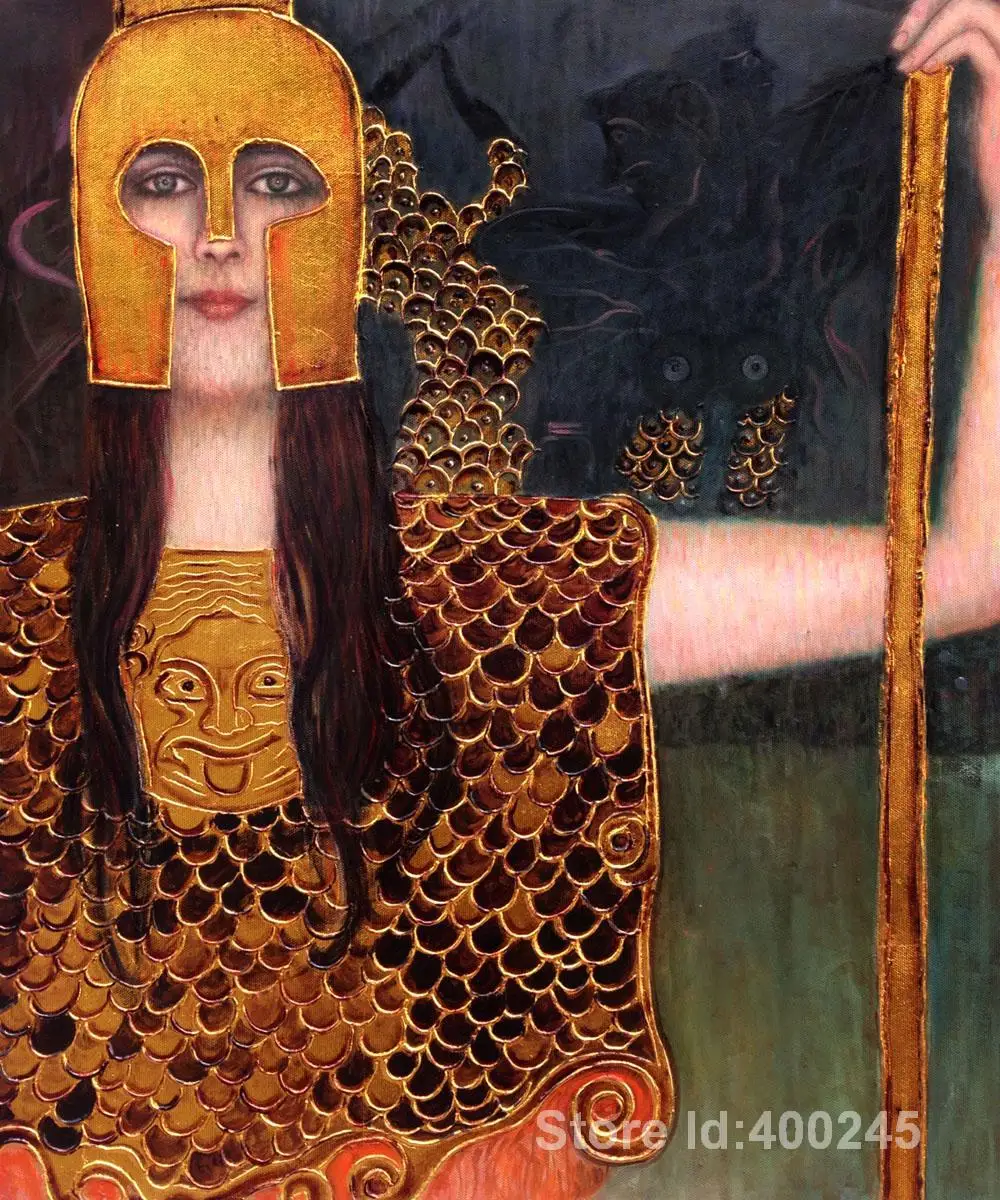 Portrait Art Paintings by Gustav Klimt Pallas Athene Golden Painting for living room study room hand painted High quality
Portrait Art Paintings by Gustav Klimt Pallas Athene Golden Painting for living room study room hand painted High quality