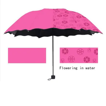 1pcs Creative Color Changing Umbrella Flowering In Water Three-folding Umbrella 8 Bones Sunscreen Non-automatic Umbrellas
1pcs Creative Color Changing Umbrella Flowering In Water Three-folding Umbrella 8 Bones Sunscreen Non-automatic Umbrellas