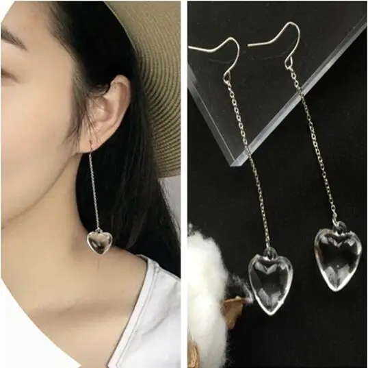 ey567 Transparent personality Crystal glass heart shape earrings Long section Tassel Female charm earrings jewelry New
ey567 Transparent personality Crystal glass heart shape earrings Long section Tassel Female charm earrings jewelry New