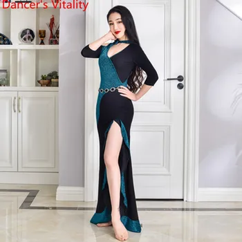2019 New Belly Dance Practice Dress Performance Costume Sexy High Split Color Blocking Splicing Oriental Indian Dance Garments
2019 New Belly Dance Practice Dress Performance Costume Sexy High Split Color Blocking Splicing Oriental Indian Dance Garments