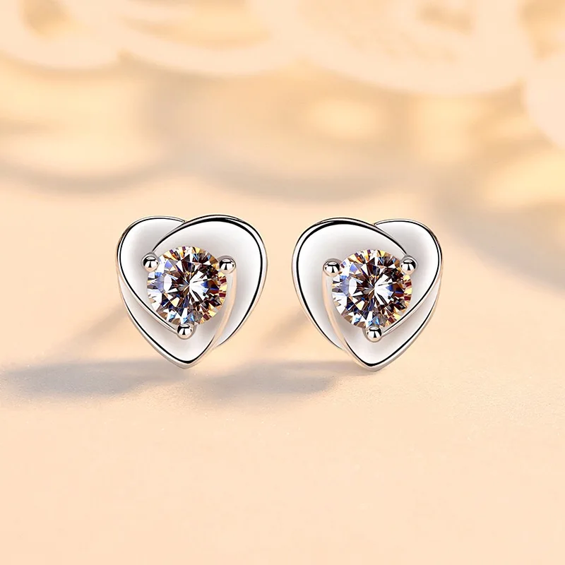 Exclusiveoriginal S925 стерлингового серебра популярный стиль маленькое сердце серьги с