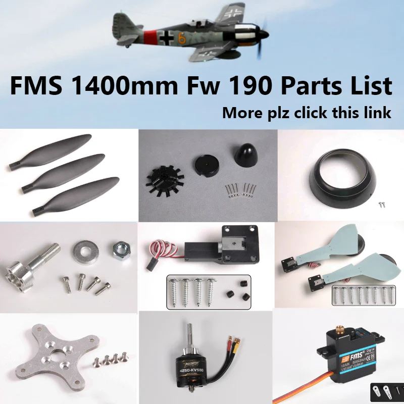 FMS 1400mm 1.4m Fw190 Fw 190 Parts Propeller Spinner Motor Shaft Board Mount Landing Gear Retract etc RC Airplane Plane Aircraft
FMS 1400mm 1.4m Fw190 Fw 190 Parts Propeller Spinner Motor Shaft Board Mount Landing Gear Retract etc RC Airplane Plane Aircraft