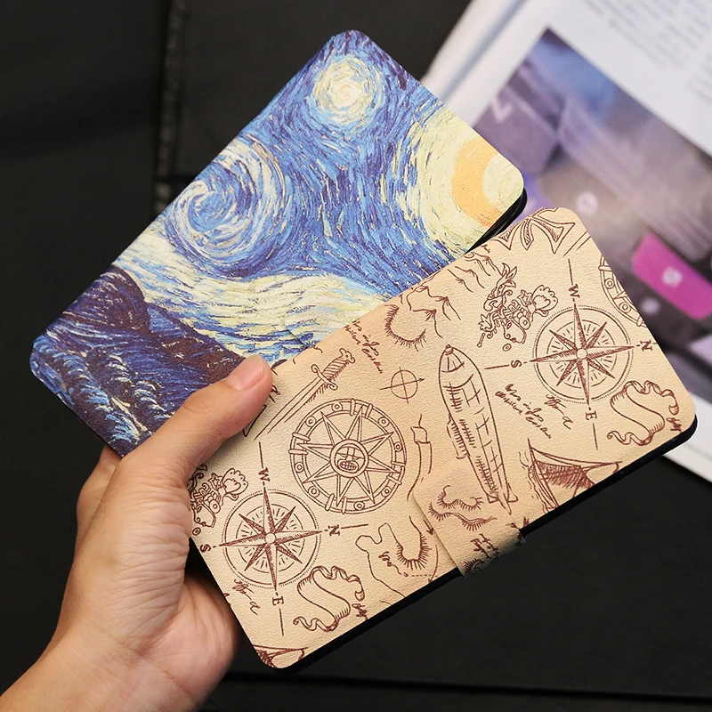 

QIJUN Painted Flip Wallet Case Fundas For iPhone 8 Plus 7 6 S Plus 5 5S SE Phone Cover College Retro Protective Shell DIY