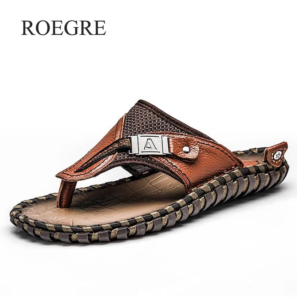 Brand Men's Luxury Flip Flops 2019 Genuine Leather Slippers Summer Beach Shoes For Men Fashion Outdoor Sandals Male Plus Size 48
Brand Men's Luxury Flip Flops 2019 Genuine Leather Slippers Summer Beach Shoes For Men Fashion Outdoor Sandals Male Plus Size 48
