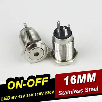 10pcs/lot stainless steal push button switch dia.16mm angel eye light switch IP65 on-off metal dome switch 6V 12V 24V
10pcs/lot stainless steal push button switch dia.16mm angel eye light switch IP65 on-off metal dome switch 6V 12V 24V