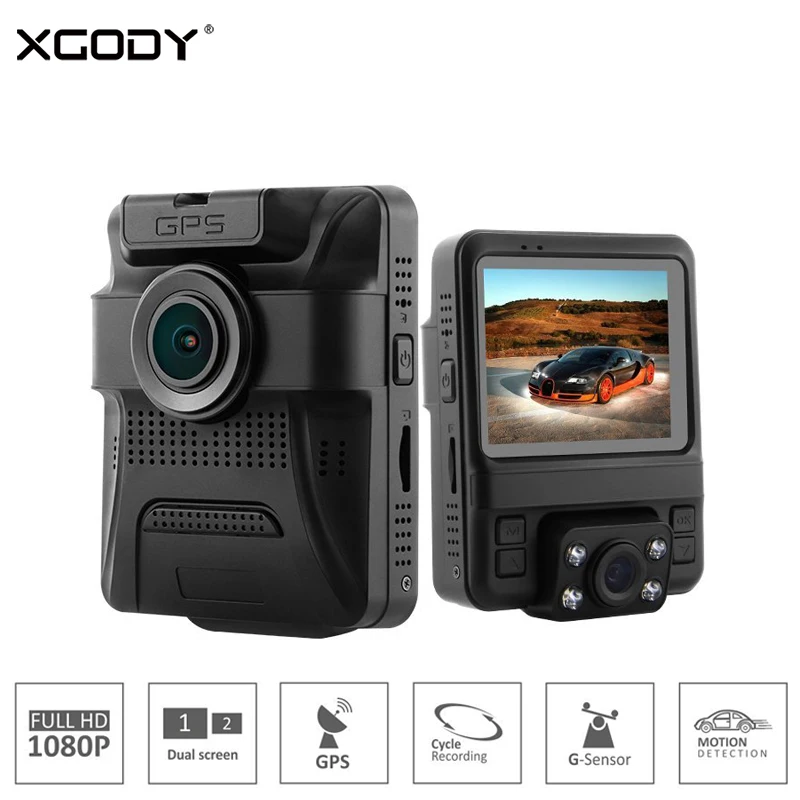 XGODY GS65H Dual Lens Car DVR Dash Camera 1080P Full HD Novatek 96655 Video Recorder Built-in GPS IR Night Vision 2.4" Dash Cam
XGODY GS65H Dual Lens Car DVR Dash Camera 1080P Full HD Novatek 96655 Video Recorder Built-in GPS IR Night Vision 2.4" Dash Cam