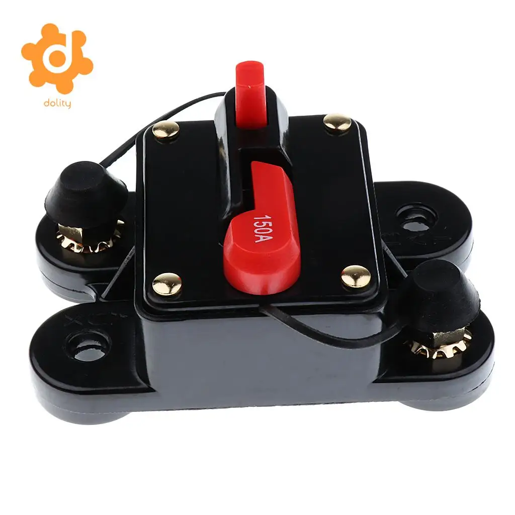 dolity 50A/150A/200A/250A Car Inline Manual Reset Circuit Breaker Fuse Power Protection DC12V-24V