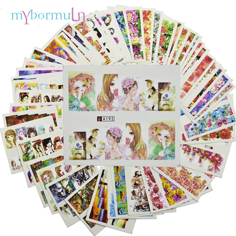 MYBORMULA 48 pcs Flower/Nymph /Oil Mixed Design Nail Sticker Watermark Tips Full Wrap DIY Nail Art Decorations A145-192
MYBORMULA 48 pcs Flower/Nymph /Oil Mixed Design Nail Sticker Watermark Tips Full Wrap DIY Nail Art Decorations A145-192
