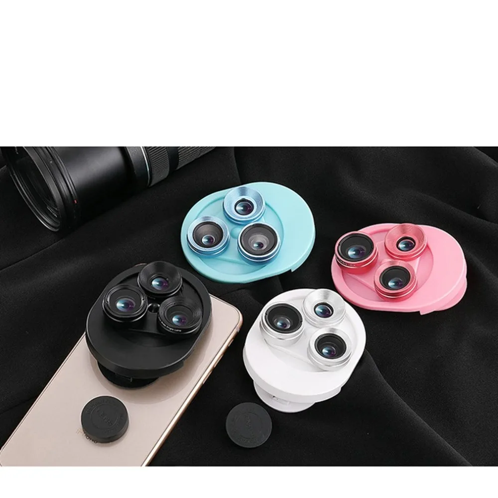 3 In 1 Mobile Phone Lens Set Professional Integral Turntable External Use Wide Angle + Fish Eye + Macro Camera Lens Set
3 In 1 Mobile Phone Lens Set Professional Integral Turntable External Use Wide Angle + Fish Eye + Macro Camera Lens Set