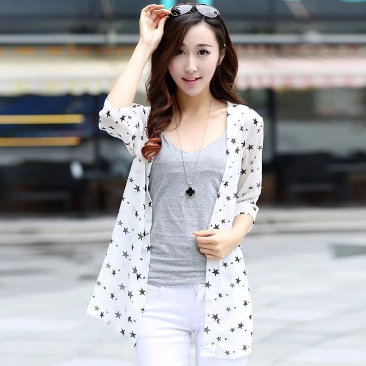 Free Shipping Women Fashion Summer Chiffon Cardigan Shirt Sun Protection Skull Print Long Cardigan Beach Cover Up Shirt Blouses
Free Shipping Women Fashion Summer Chiffon Cardigan Shirt Sun Protection Skull Print Long Cardigan Beach Cover Up Shirt Blouses