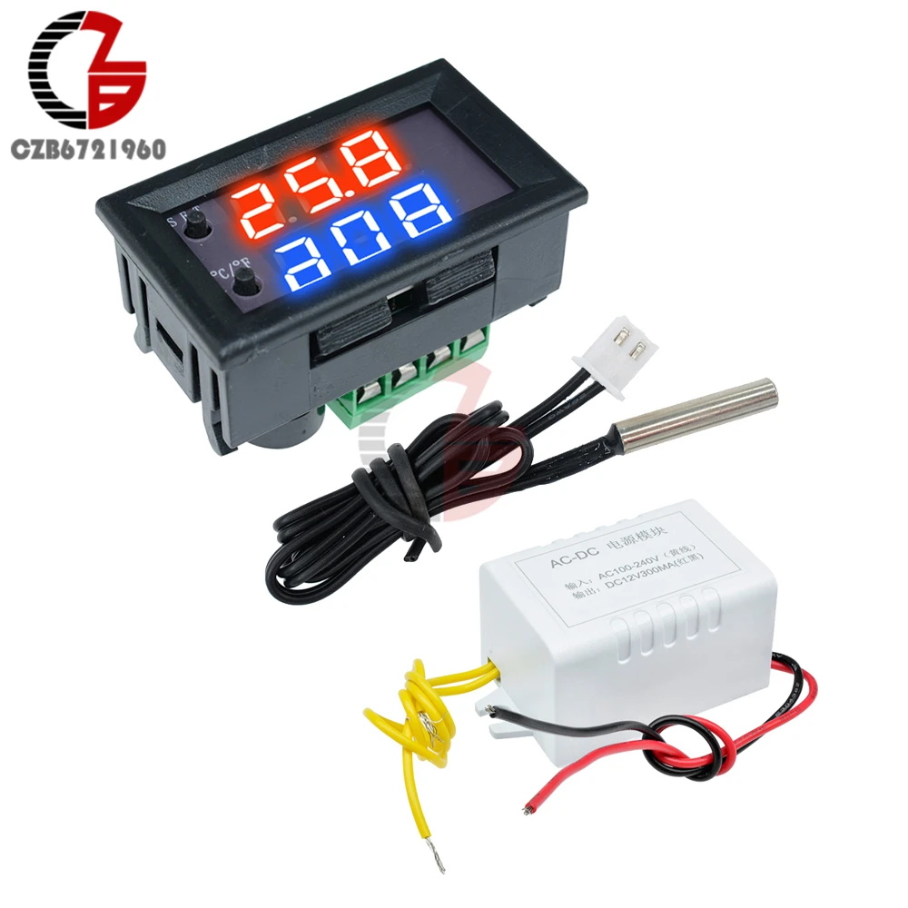 110V 220V 12V C/F Degree W1209WK LED Digital Thermostat Incubator Temperature Controller Thermal Regulator Red Blue Dual Display
110V 220V 12V C/F Degree W1209WK LED Digital Thermostat Incubator Temperature Controller Thermal Regulator Red Blue Dual Display